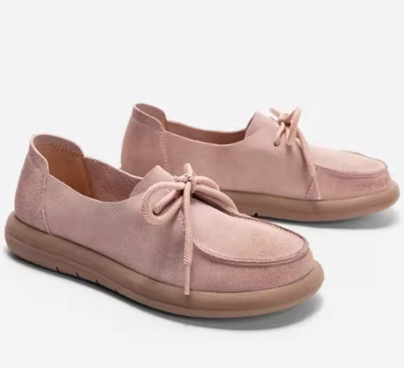 Anti-velvet retro small leather shoes for women 2025 new slip-on flat-soled women's shoes literary soft leather comfortable shoes