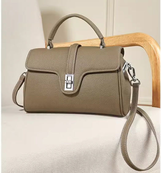 Genuine leather crossbody bag for women 2024 new bag high-end niche portable small square bag commuting large capacity shoulder bag