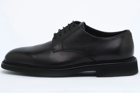 High Quality Comfort Line Mens shoes Derby Black in Genuine leather for everyday lifestyle