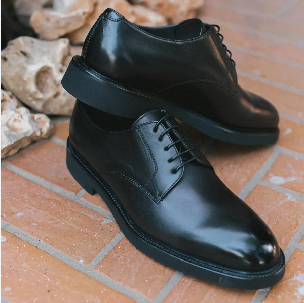 High Quality Comfort Line Mens shoes Derby Black in Genuine leather for everyday lifestyle