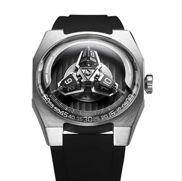 Rotating Hour Unique Watch For Men Custom Brand Stainless Steel Wandering Hour Mechanical Wrist Watch Manufacturers