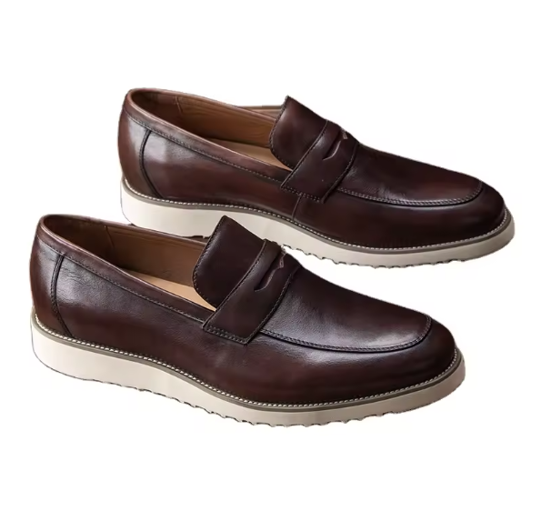 gentlemen luxury slip on flats retro casual leather shoes men lazy British business loafers